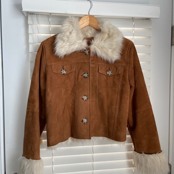 MARGARET GODFREY Jackets & Blazers - NWOT GEN SUEDE & FAUX FUR JACKET